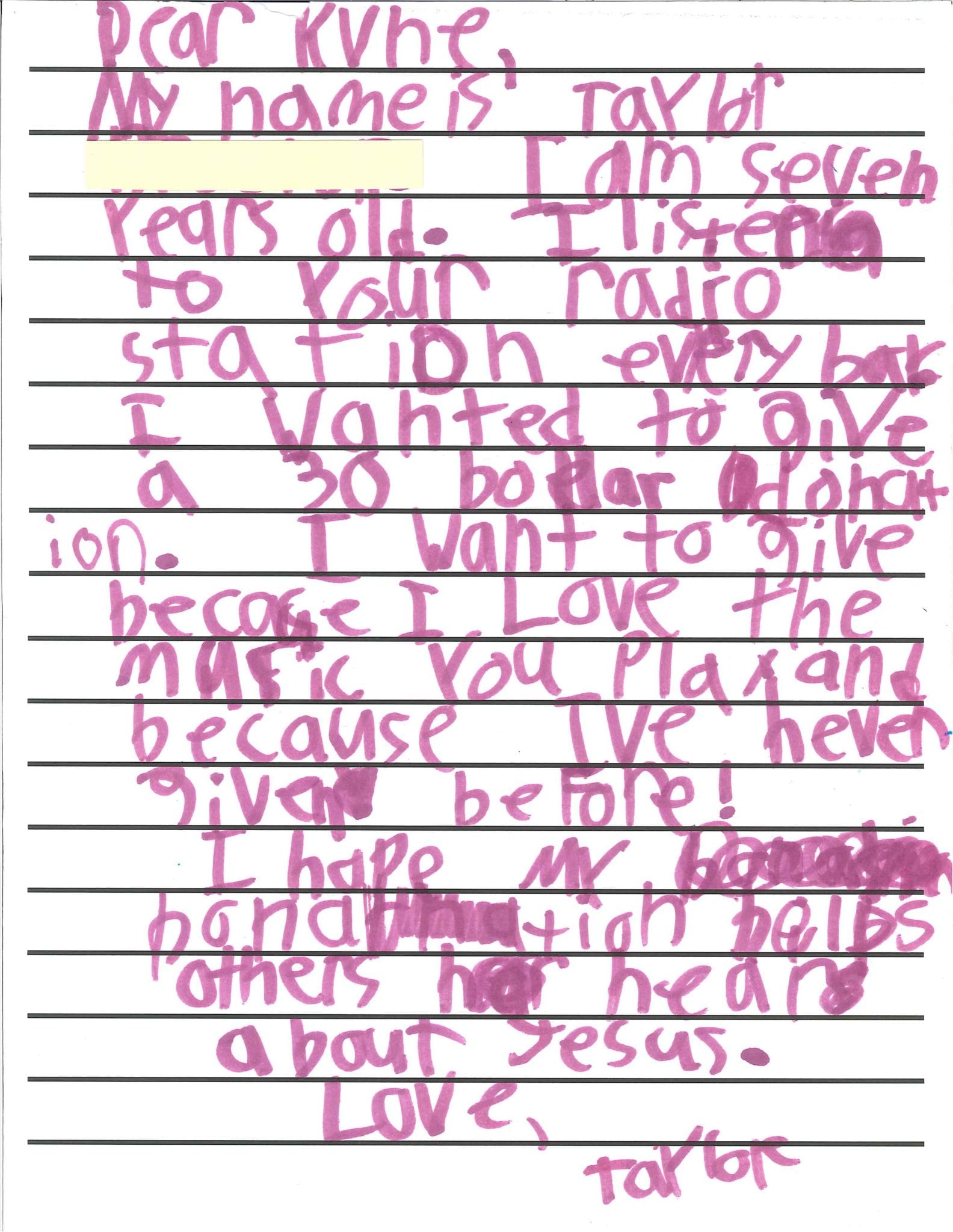 Taylor’s Sweet Letter