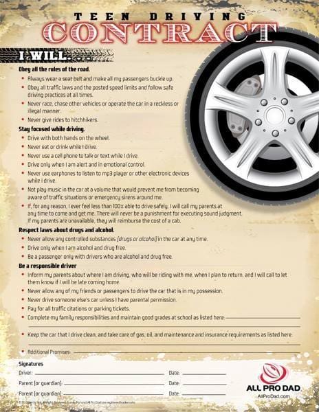 Teen Driving Contract
